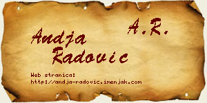 Anđa Radović vizit kartica